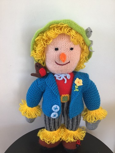 Hand knitted scarecrow soft - scarecrow,