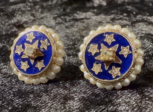 Vintage blue enamel star and - blue,