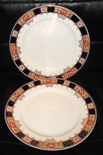 Pair of Vintage 1940's Royal Harvey War Production B Mark Pottery Dinner Plates