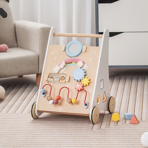 Wood baby walker push - wood, pull