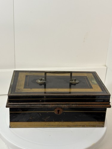 Vintage metal cash box - vintage,