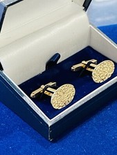 Nine carat gold oval cufflinks