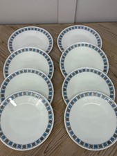 Vintage JaJ 8x Chelsea pattern Dinner plates 10" pyrex Chelsea pattern plate 8pc