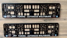 New x2 ABT Audi VW UV PRINT Car Number Plate Surround Holder Frames *Authentic*