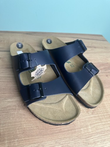 Neu black leather sandals - black,