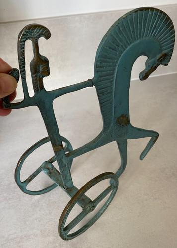 Verdigris etruscan style horse - etruscan,