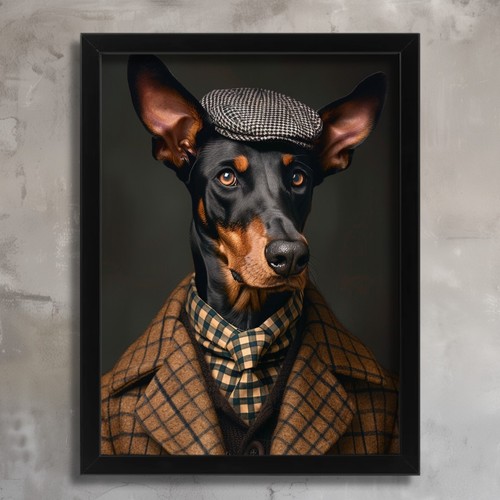 Doberman pinscher dog art - doberman,