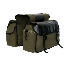 Motorcycle Panniers Saddle Bag Tool Luggage Storage Side Pouch Canvas Leather