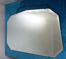 Vintage Frameless  Mirror Art Deco style With Hanging Chain 