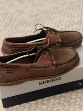 Sebago Docksides Boat/ Deck Shoes, Brown Leather, UK Size 8