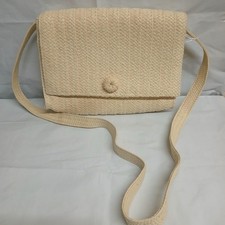 Raffia Beige Crossbody Bag