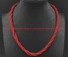 Natural 3 Strand 4mm Red Coral