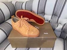 CHRISTIAN LOUBOUTIN LOUIS JUNIOR FLAT VEAU VELOURS MELON / O073 WITH RECEIPT