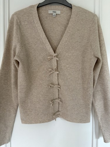 Lovely oatmeal cardigan s - oatmeal, m&s