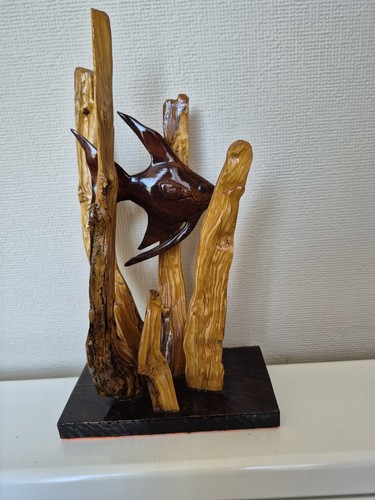 Hand carved wooden - carved, fish