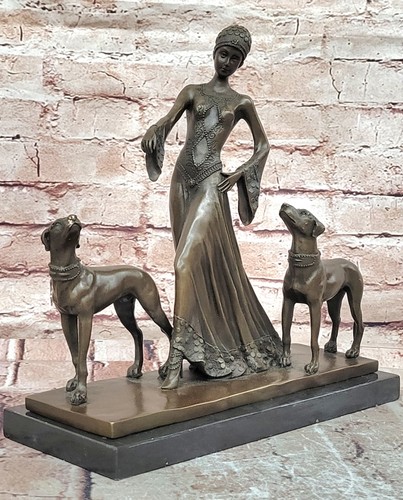 Bronze art deco woman - art,