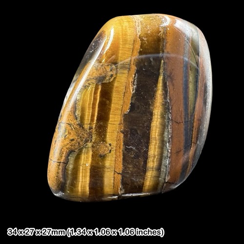 Polished tiger iron pebble - polished,