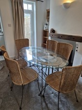 Oval Glass Table Top 2m X 1m - large dining  table and chairs