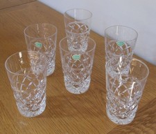 Vintage Set of 6 Stuart Crystal VICTORIA Pattern Tumbler Glasses  9.2cm Tall VGC
