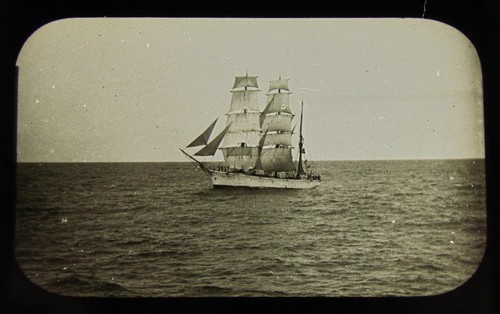 Glass magic lantern slide - glass, a