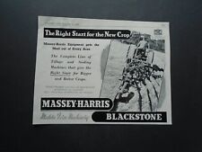 VINTAGE ADVERT:  MASSEY-HARRIS BLACKSTONE FARM EQUIPMENT- COUNTRY LIFE SEPT 1941