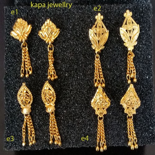 Gold plated earrings - gold,