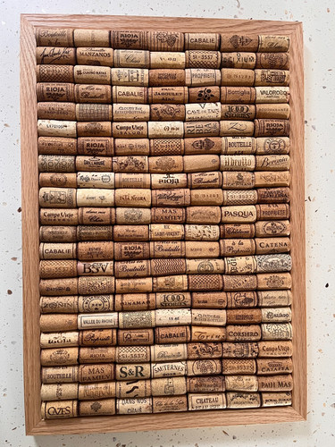 Cork pin board oak - cork, board,
