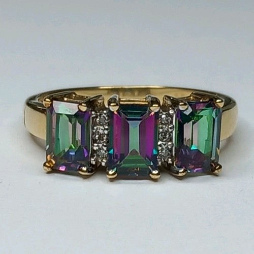 9ct yellow gold mystic topaz - mystic, &