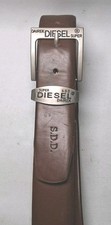 Diesel Super Dairek Leather Belt Size 44 Brown Vintage