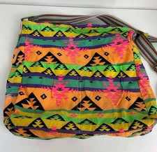 Anna Smith Dayglo Aztec Satchel /Shoulder/Crossbody Bag Hippy Festival Retro