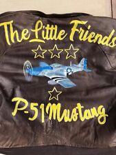 Hand Painted Mens WW2 inspired nose art flight jacket with Little Friends design