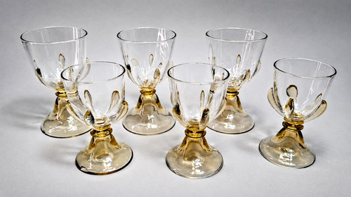 19c emile galle glass goblets - glass,