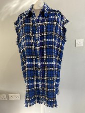 Zara blue tweed weave check