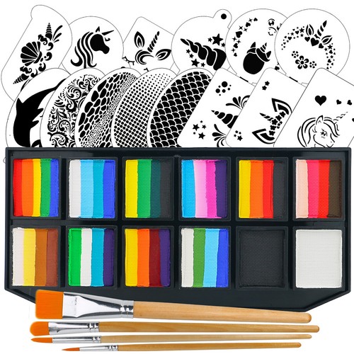 Rainbow face paint palette kit - palette,