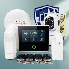 HOMSECUR Wireless WIFI 4G SMS Autodial Burglar Intruder Alarm System IP Camera