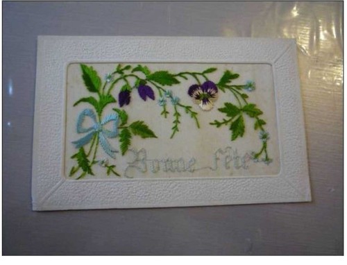 Embroidered card happy - embroidered, card.