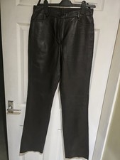 Real Leather Straight Leg