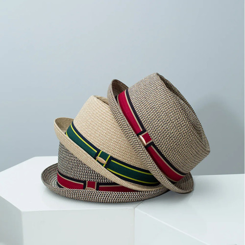 Vintage style straw trilby hat - vintage,