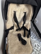 Bugaboo sheepskin wool seat buggy pushchair liner in White