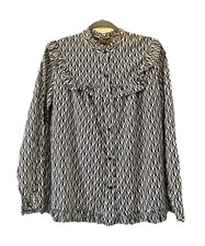 Orla Kiely X Regatta Black & White Floral Long Sleeve Blouse Size 12