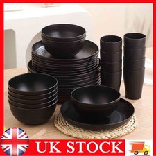 32 Piece PP Plate Cutlery Set