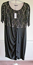 DAVID EMANUEL  SIZE 18  DESIGNER BLACK EVENING  DRESS  LENGTH 44"  BNWT