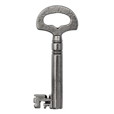 WARDED FLAG Key with Hollow Shaft 1⅝" Small - Antique Key Vintage Key - ref.k581