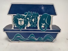 Carltonware Noah's Ark Blue Ceramic Money Box Made in England