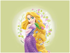 Personalised Oblong Rapunzel edible premium icing Cake Topper Pre-Cut