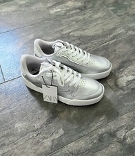 Zara Silver Metallic Lace Up