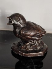 COLD CAST BRONZE /RESIN BABY BIRD ORNAMENT signed M WHITE