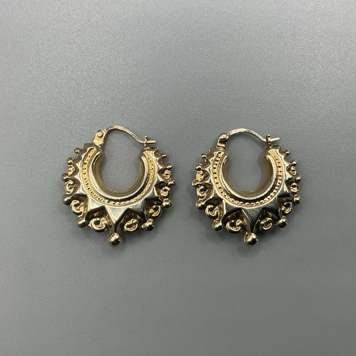 9ct gold creole - earrings,