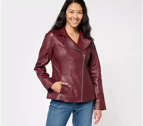 Denim lamb leather moto - co.,