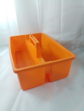 Vintage Orange Plastic 70s Kitchen Caddy Tidy Organiser Cleaning Prop Display